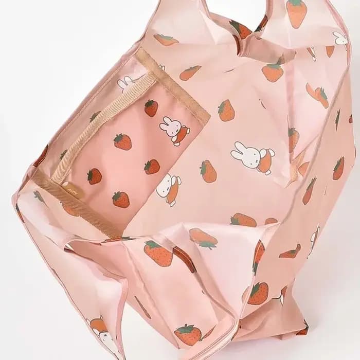 Kawaii Miffy – sac de courses Portable pliable de grande capacité à motifs de fraises