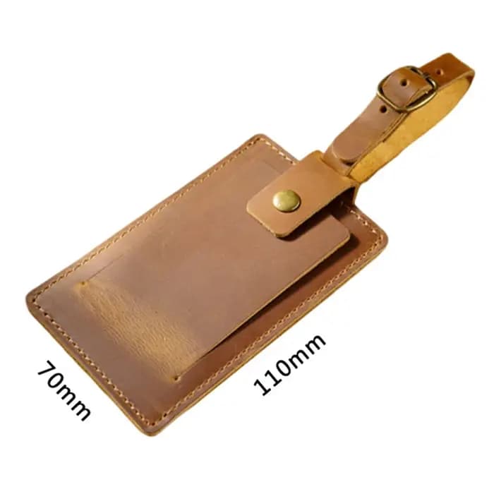 Étiquette de bagage en cuir avec lettre personnalisée-étiquette de voyage en peau de vache de couche supérieure