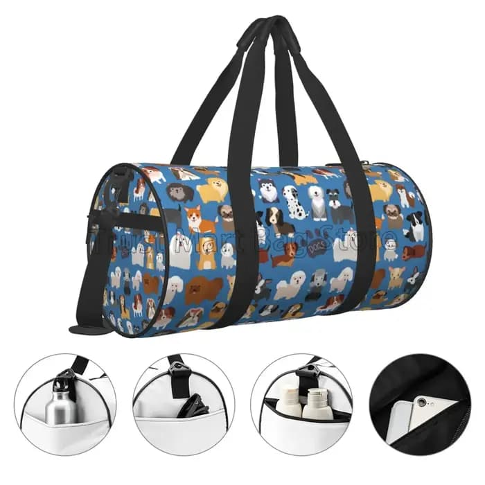 Sac polochon de voyage imprimé chien Doodle mignon