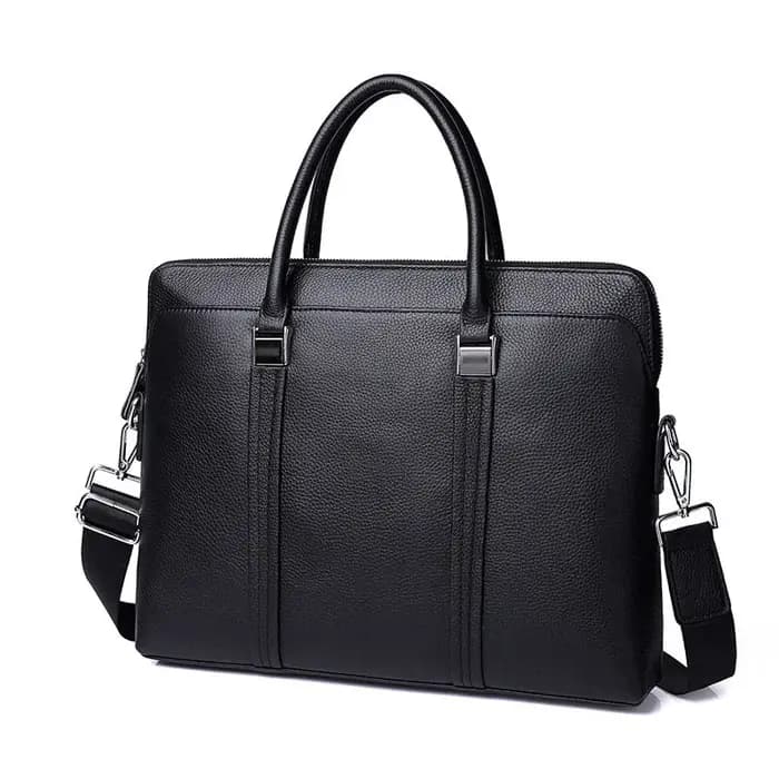 Sac messager en cuir de vachette naturel de grande capacité pour hommes