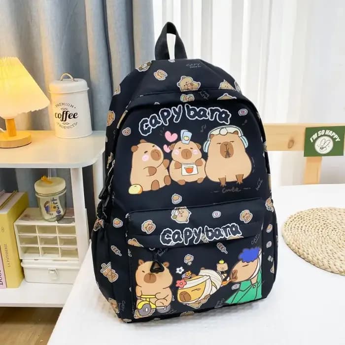 Mignon grande capacité Capybara sac à dos dessin animé respirant étudiant cartable en Nylon ultra-léger livre sac retour à l'école femmes fille