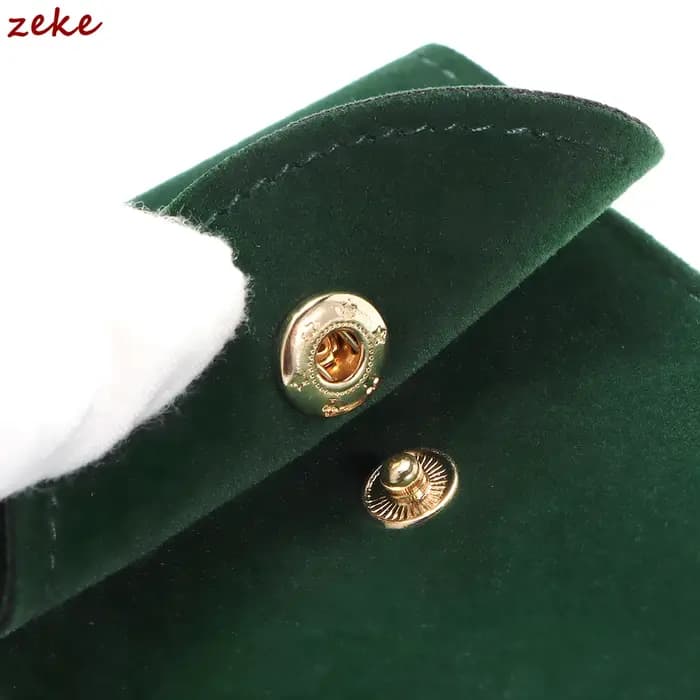 Sac de montre en velours vert bleu gris rouge noir