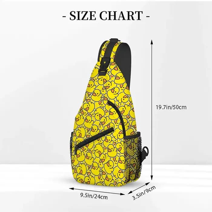 Sac de poitrine grand format motif canard jaune pour hommes