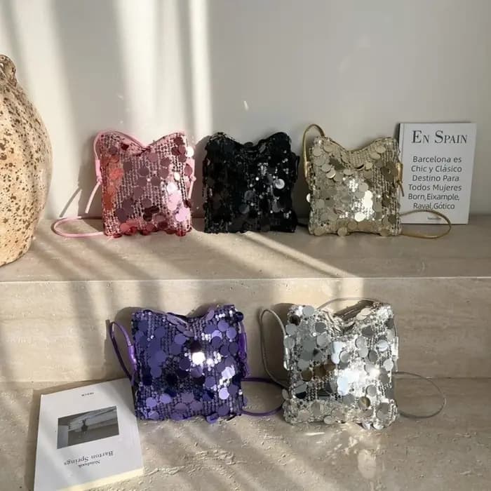Nouveau sac mini bandoulière à sequins pour femme
