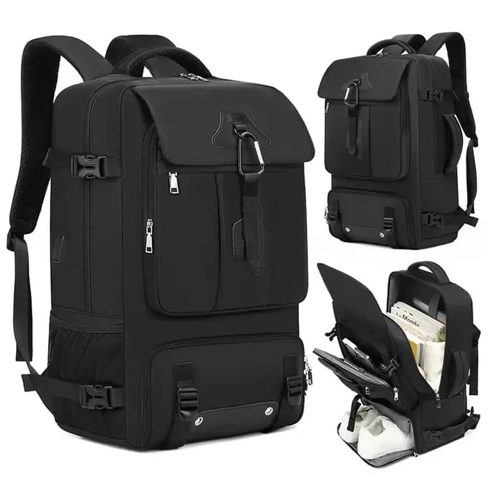 55L sac de voyage de grande capacité pour hommes 15,6 pouces sac à dos de valise pour ordinateur portable sac à dos multifonction imperméable sacs de camping extérieurs