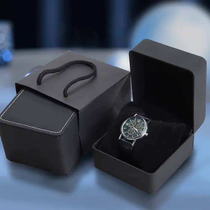 Étui de présentation pour montre individuelle avec sac à main en cuir PU, boîte de rangement pour bijoux et montres, emballage haut de gamme pour montres