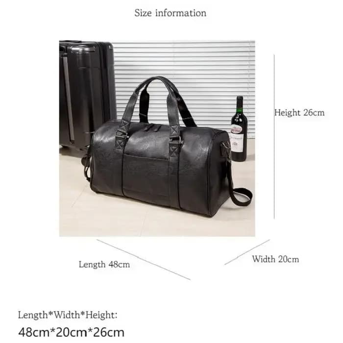 Sac de voyage en cuir pour homme avec compartiment à chaussures