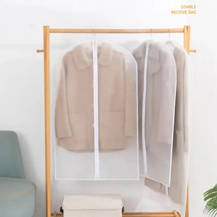 Sac de protection de vêtement anti-poussière, housse de vêtements entièrement fermée avec fermeture