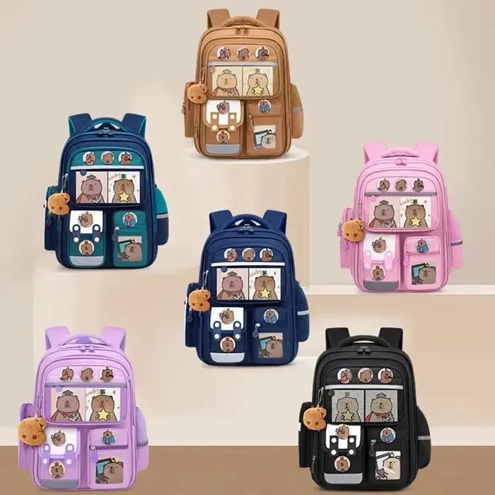 Capybara sac d'école sac à dos étanche grande capacité soulager la charge protégeant la colonne vertébrale larges sangles sac à dos pour les étudiants cadeau