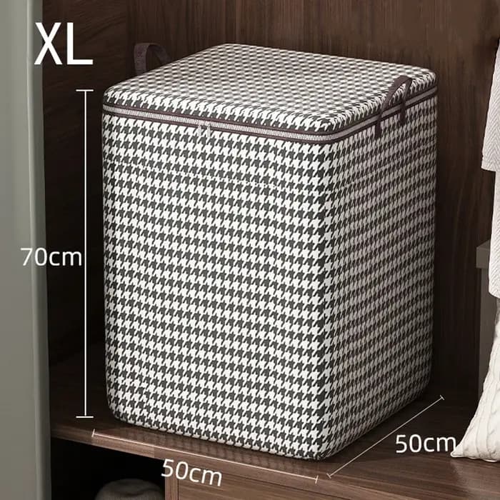 Sac de rangement pied-de-poule avec fermeture éclair anti-poussière