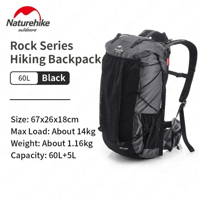 Naturehike Ultra Léger Sac À Dos 60 + 5L/40L Avec Cadre Étanche Voyage Grande Capacité Camping En Plein Air Randonnée Avec Housse De Pluie