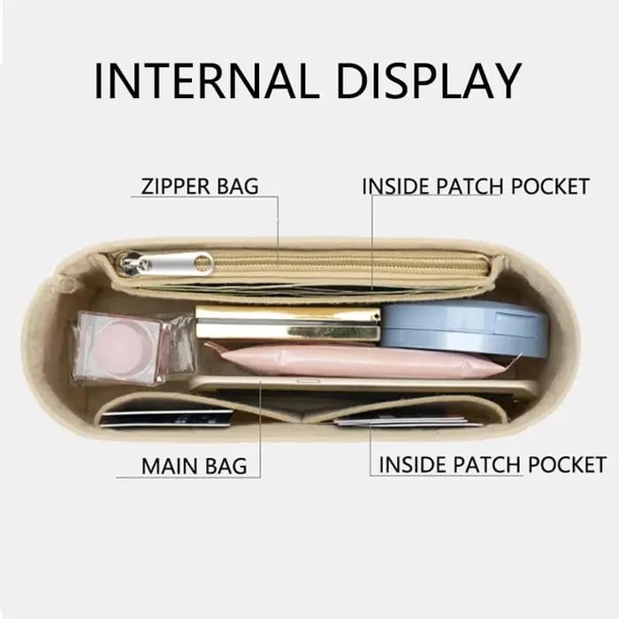 H Kelly-Sac à main en feutre pour maquillage pour femme