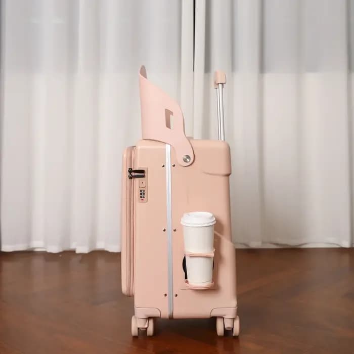 Enfant maman valise avec siège pour les enfants peuvent s'asseoir pour monter chariot bagages bébé voyage étui de