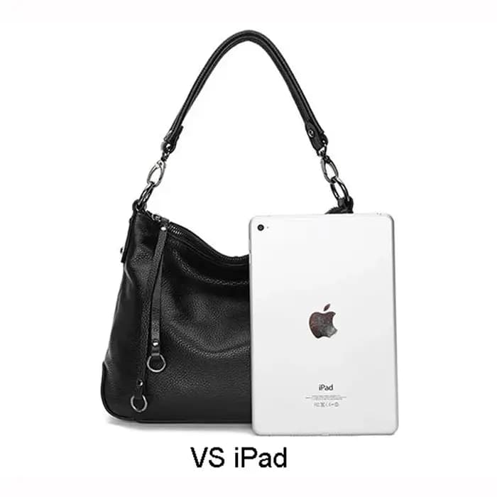 Hobo-Sac messager en cuir véritable pour femme