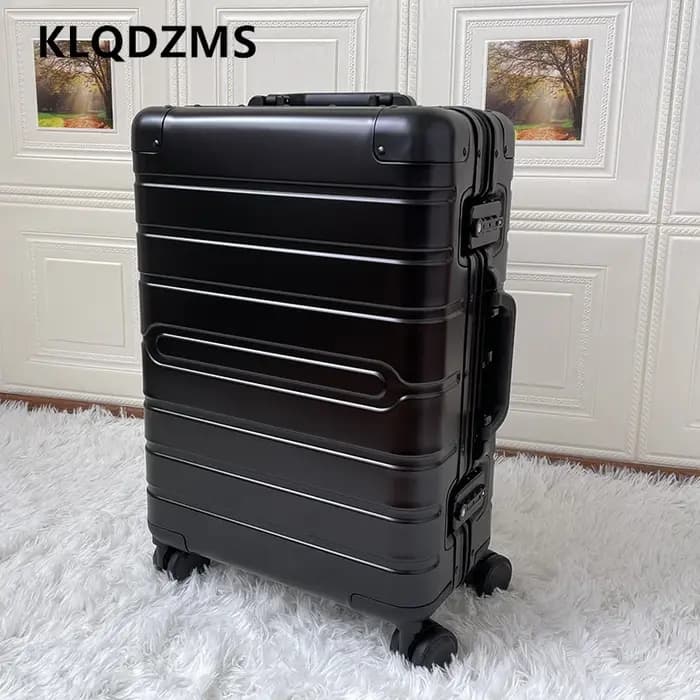 KLQDZMS Valise en alliage d'aluminium et de magnésium avec roues universelles, valise de mode pour f