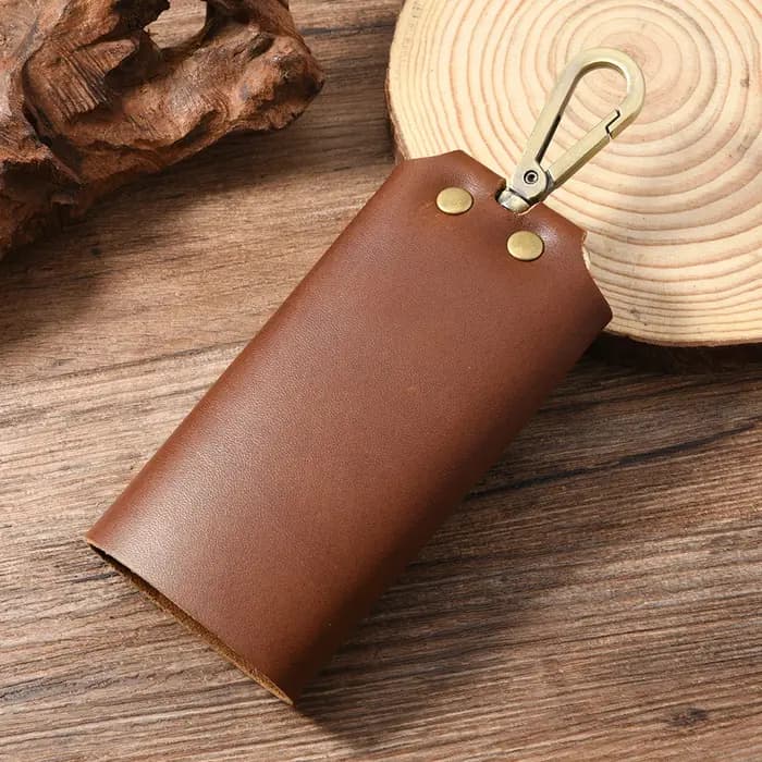 Porte-clés en cuir, organisateur de clés, portefeuille de rangement de clés en cuir véritable pour la maison, le bureau et l'école
