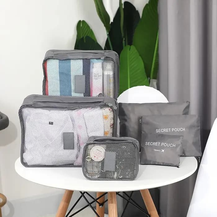 Ensemble de Sacs de Rangement pour Vêtements de Voyage, Poudres pour Valise d'Évaluation Portable, Cube d'Emballage pour Chaussures, 6 Pièces