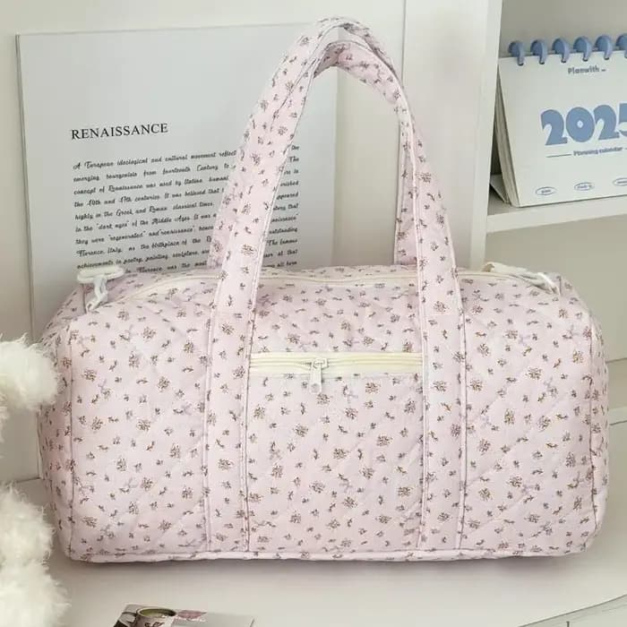 Sac de voyage matelassé floral léger grande capacité