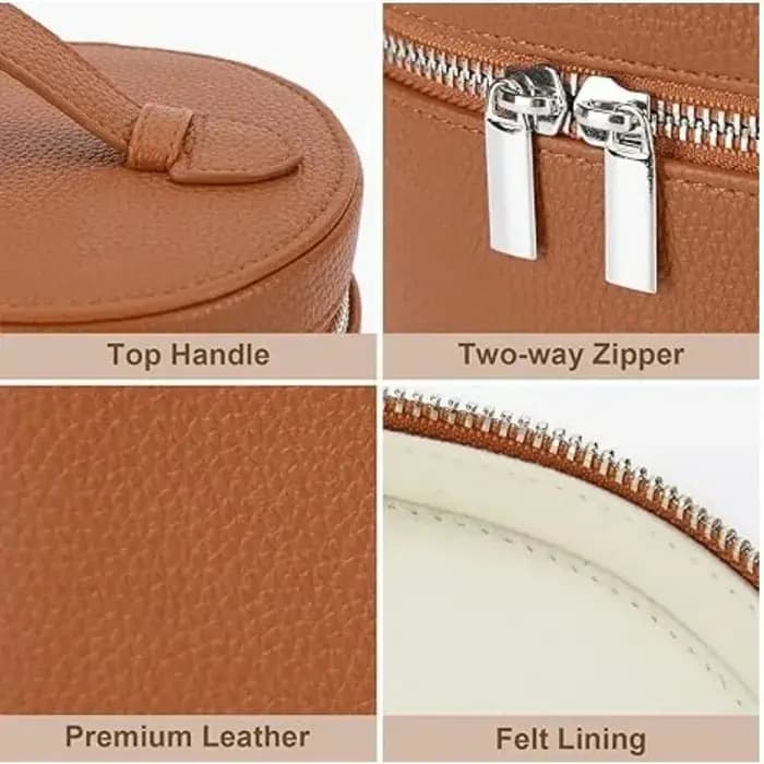 Sac de rangement de voyage portable personnalisable avec nom - Trousse à cosmétiques amovible avec compartiment de lavage séparé en cuir grainé