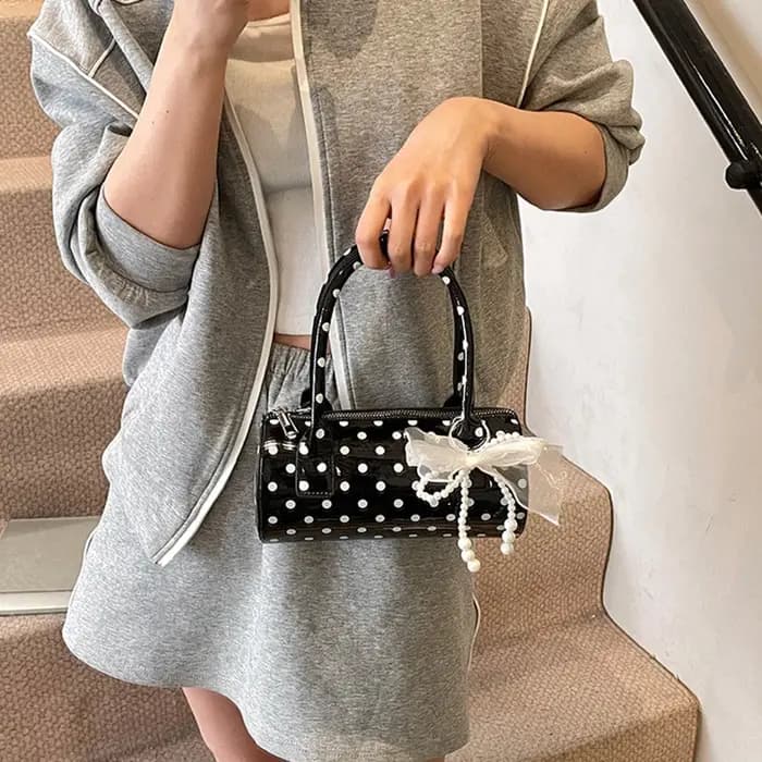 Sac à main en forme de coussin à pois pour femme