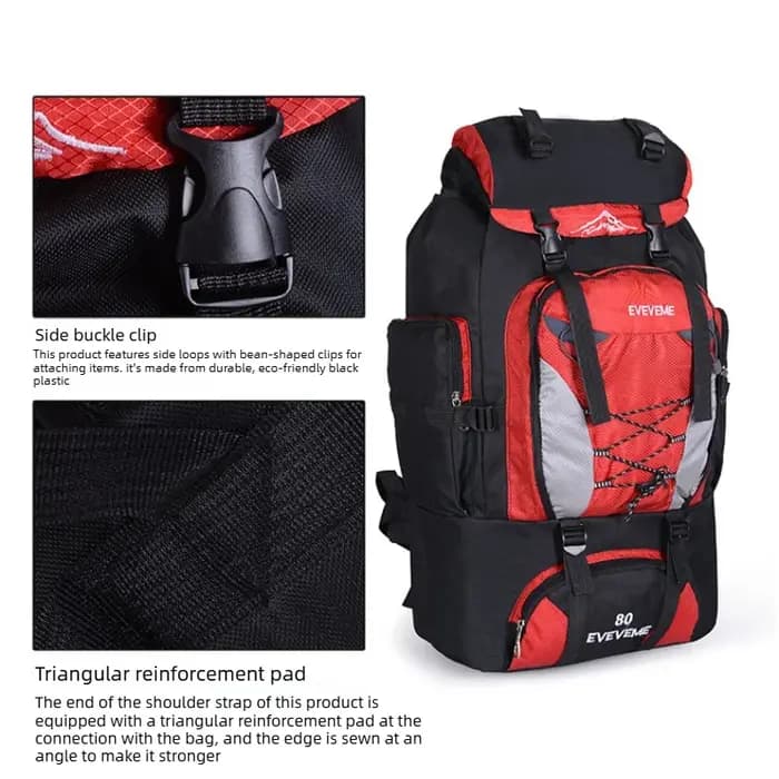 Sac à dos de randonnée imperméable de 80L pour le sport de plein air