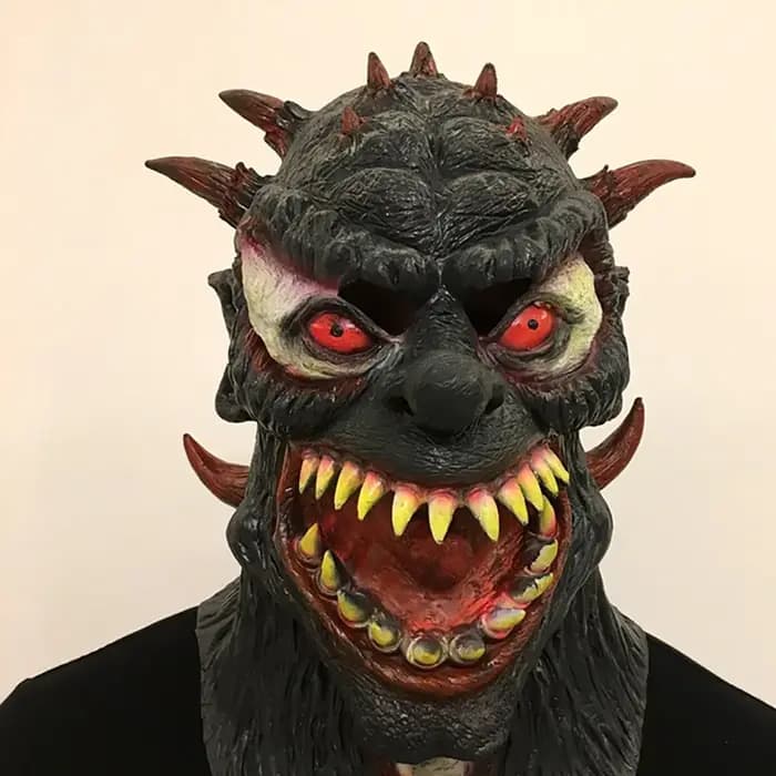Masque de Diable Rouge en Latex Réaliste - Accessoire de Costume Horreur Réaliste