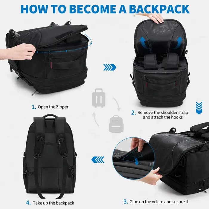 Sac à dos hybride OIWAS Executive - Bagage à roulettes transformable avec poignée télescopique