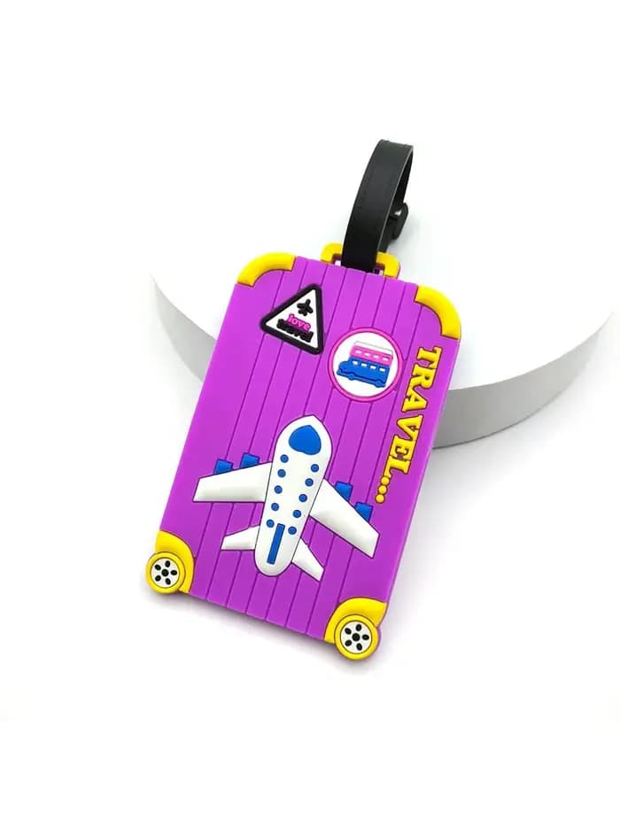 Étiquette de bagage multicolore pour avion créatif