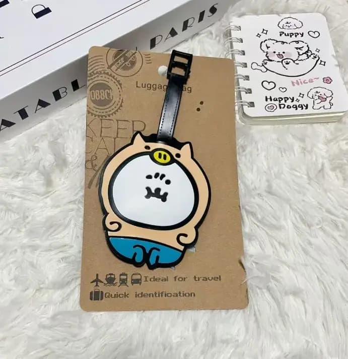 Étiquette de bagage mignonne de dessin animé, identifiant de bagage de voyage, étiquette suspendue p