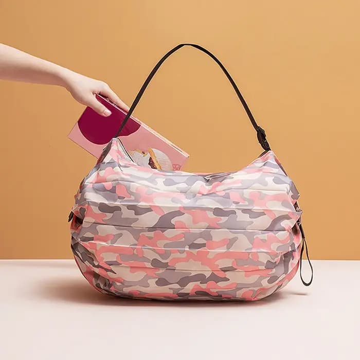 Sac de rangement pliable avec poignée