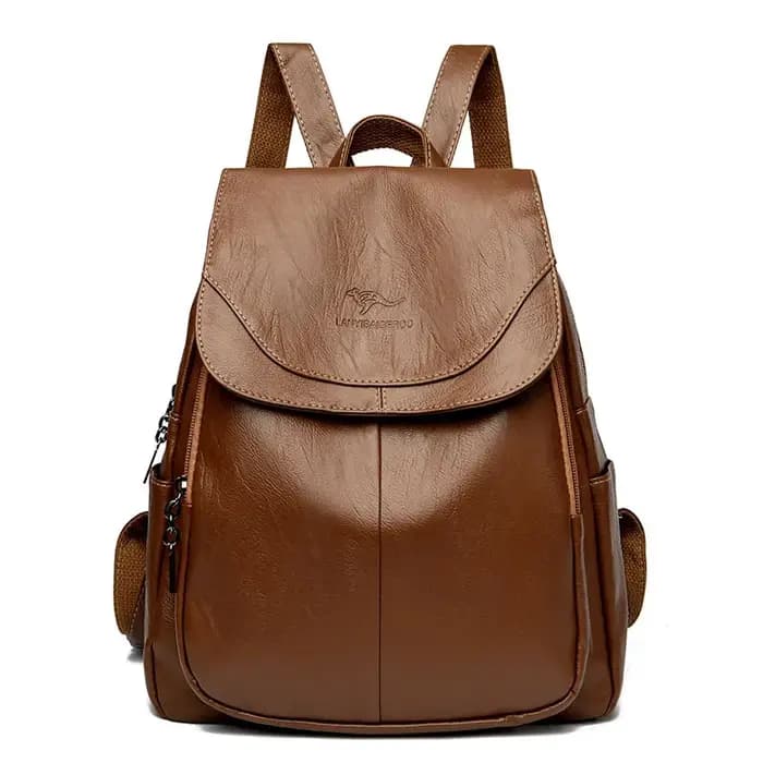 Sac à dos en cuir souple de grande capacité pour femmes