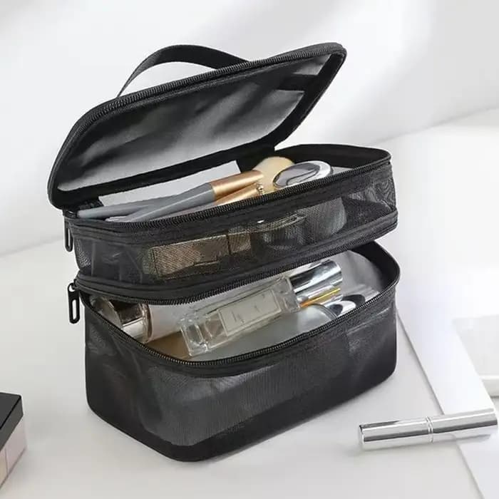 Sac de maquillage en maille double couche