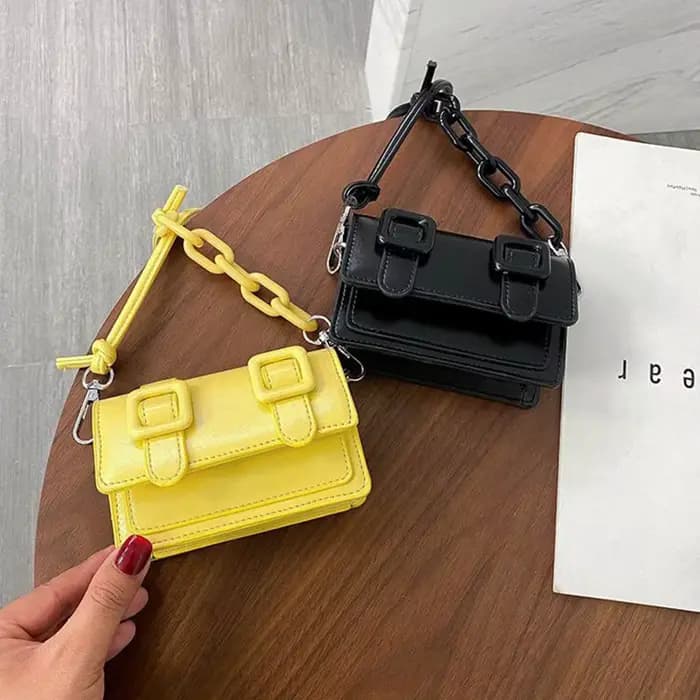 Mini petits sacs messager pour femmes fille chaîne sac à main en cuir PU sac