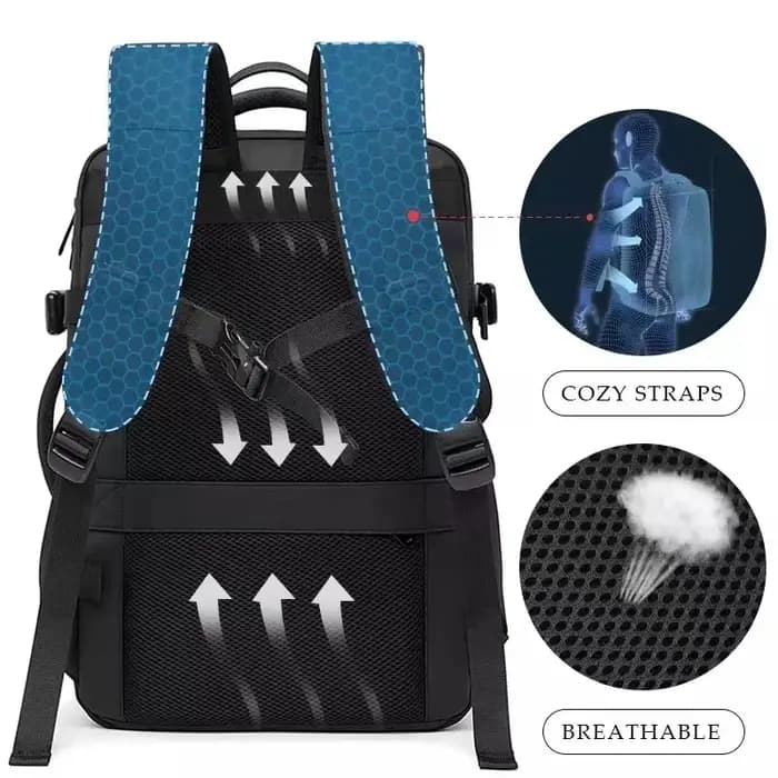 BANGE extensible hommes sac à dos étanche 17.3 pouces sac à dos pour ordinateur portable homme grande capacité