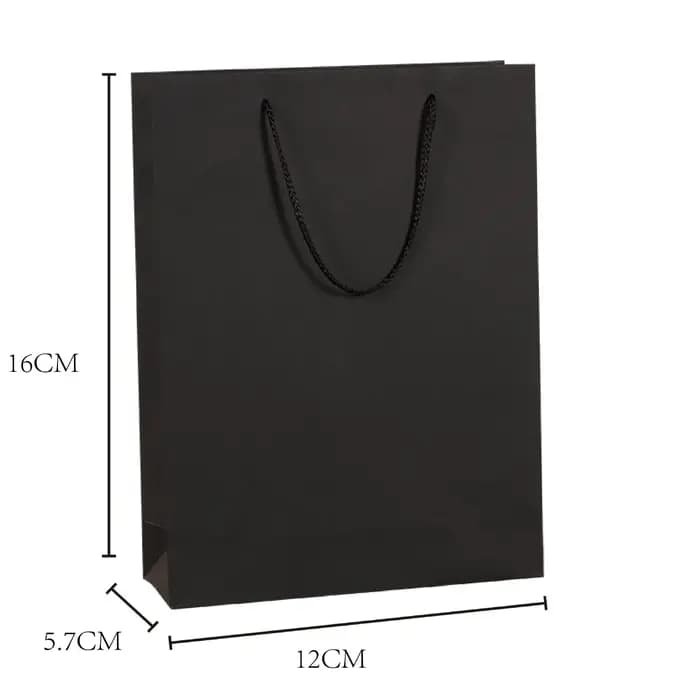 Sac cadeau en papier noir Simple de haute qualité, sacs à bonbons en papier Kraft avec poignée, sacs