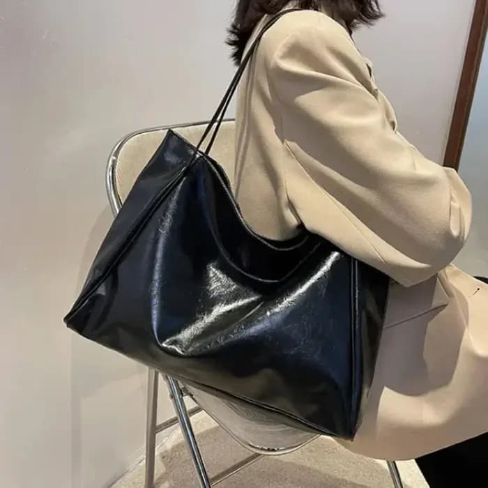 Sac fourre-tout en cuir PU souple pour femme