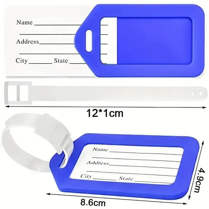 Étiquettes de bagages colorées en plastique avec lettres personnalisées pour valise de voyage et sac de visite pour identification facile en avion