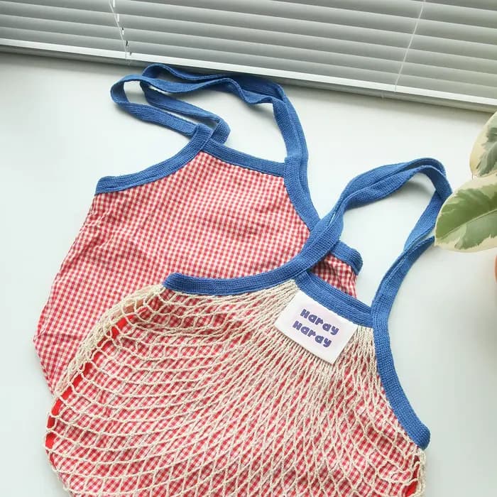 Sac en filet de coton réutilisable personnalisé avec nom