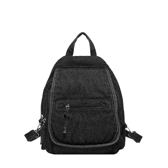 Sac à dos rétro japonais en denim lavé pour femmes, simple et polyvalent, sac à dos décontracté pour