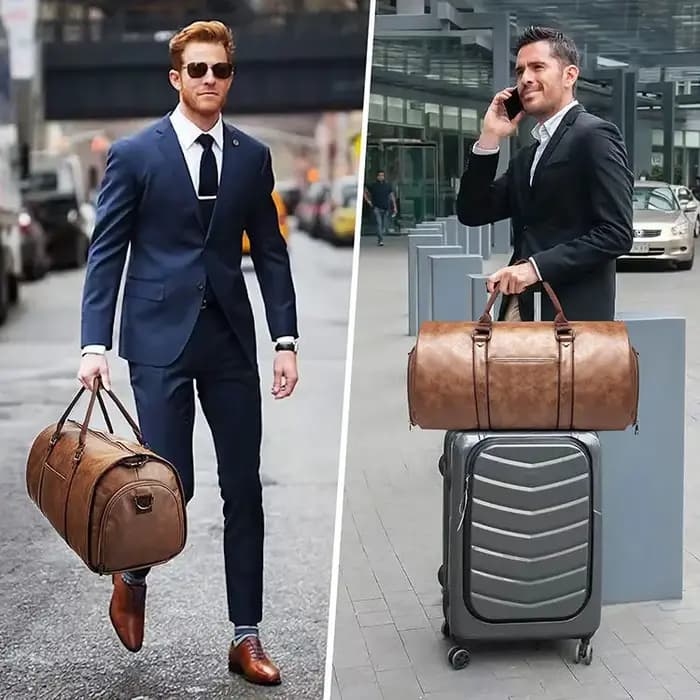 Sac de voyage en cuir pliable