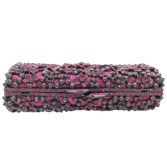 Pochette de Soirée Fuchsia FGG en Strass pour Femme