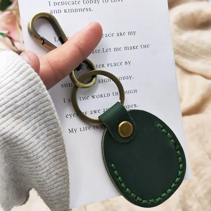 Étui en cuir pour cartes d'accès, anti-perte, anti-chute, accessoires porte-clés, porte-clés en cuir avec anneau porte-clés