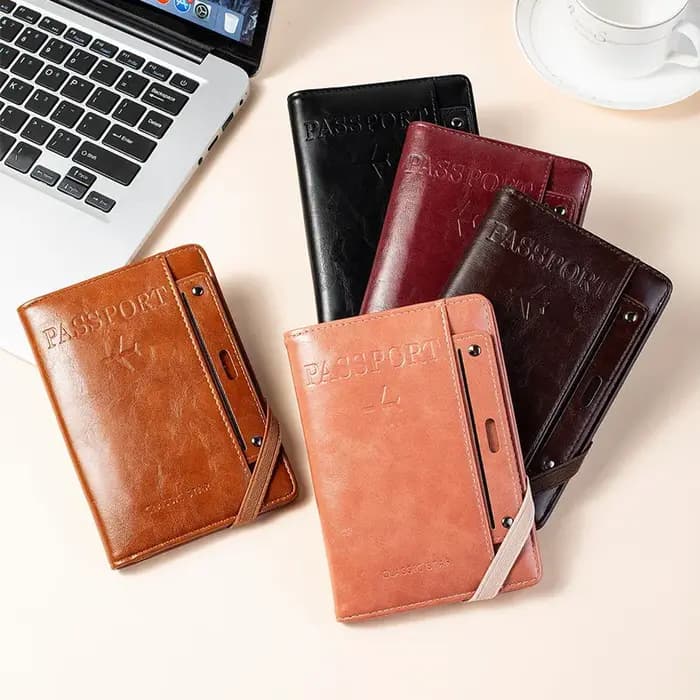 Porte-passeport et portefeuille combinés, antivol, anti-démagnétisation, organiseur multifonctionnel de documents et de cartes, porte-billets de voyage, organiseur de documents de voyage d'affaires po