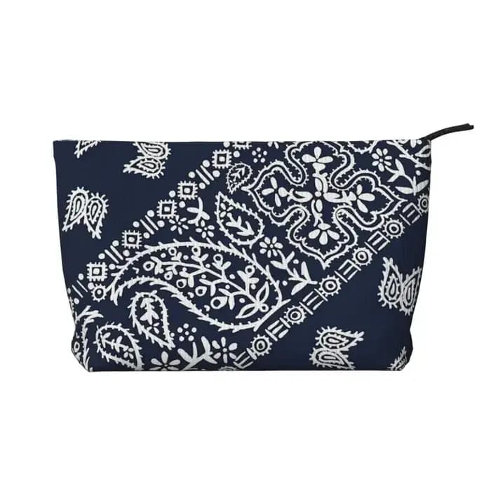 Trousse de toilette ethnique personnalisée bohème rouge Paisley Bandana pour femmes