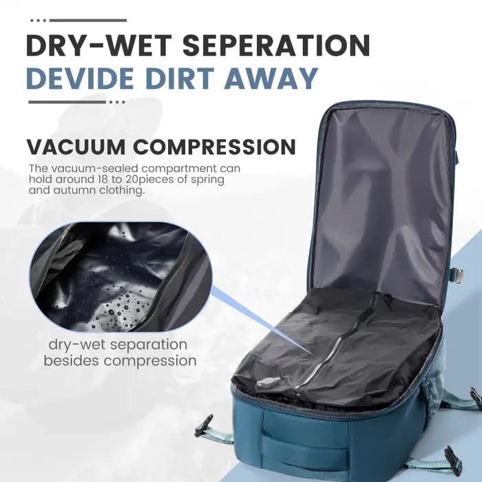 Ryanair 40x20x25 sac de cabine hommes Air sous vide Compression sac à dos bagage à main sac à dos pour ordinateur