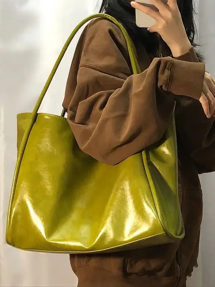 Sacs fourre-tout en cuir PU solide pour femme