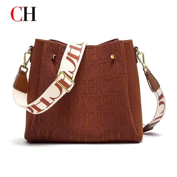 CH Nouveau Sac Seau Jacquard à Lettres pour Femme