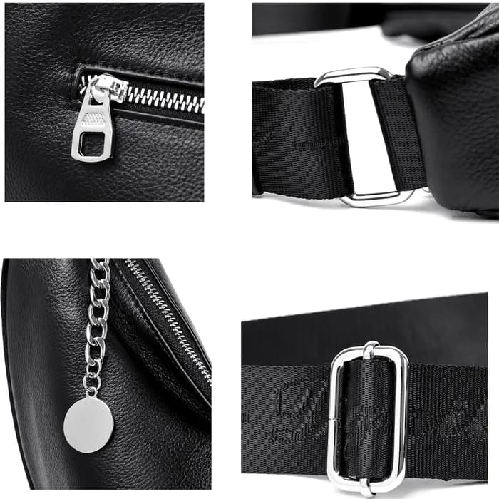 Sac à bandoulière en cuir véritable blanc pour femmes