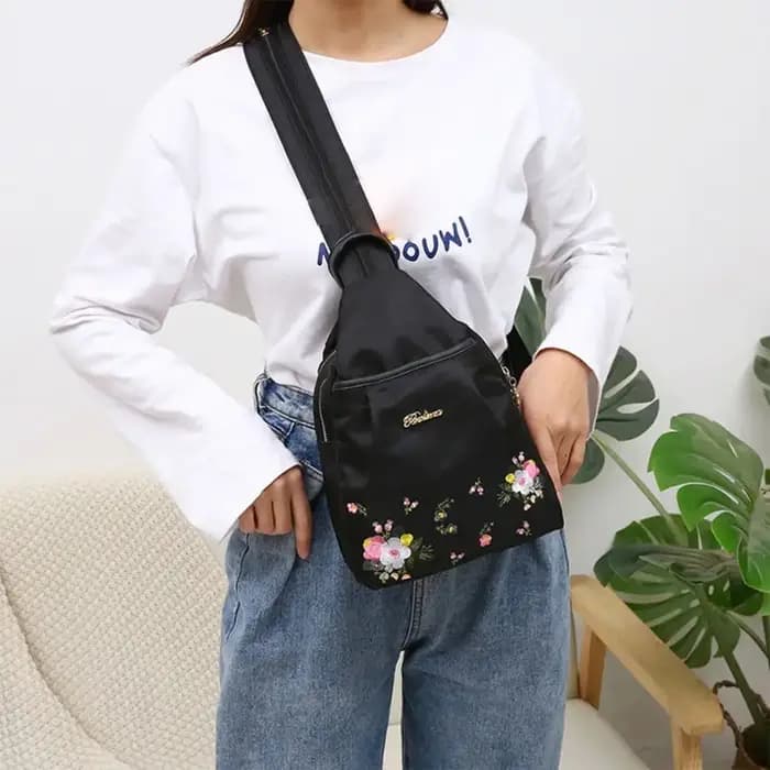 Mode broderie sac décontracté imperméable Oxford femmes sac à dos femme grande capacité voyage sac à main Shopping boutons-pression sac à bandoulière