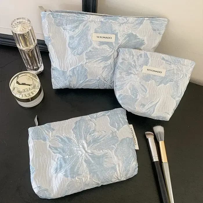 L/M/S relief Jacquard sacs de maquillage femmes sac cosmétique femme pochette trousse de toilette